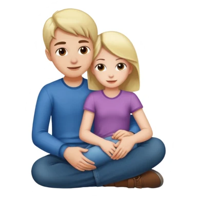 Girl sitting on a guys lap sticker
