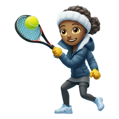 Playing tennis in snowstorm sticker