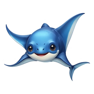 Friendly smiling manta ray sticker