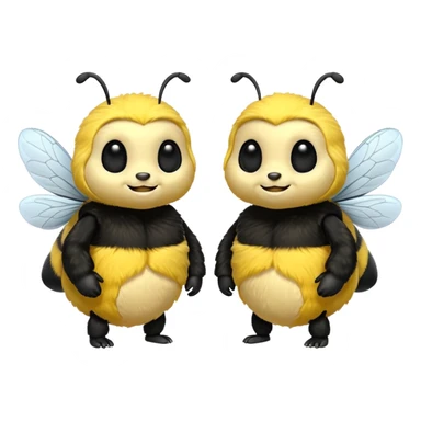 5 3d bumblebees saying Good morning sticker