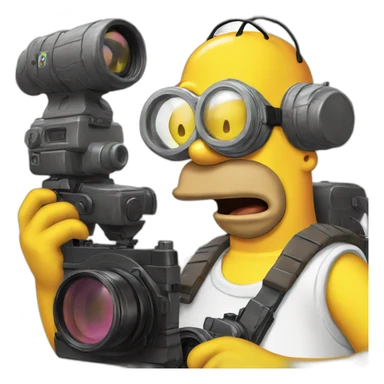 Homer Simpson with camera goggles sticker