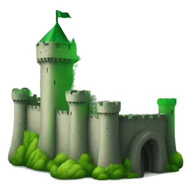 castle in green fire sticker