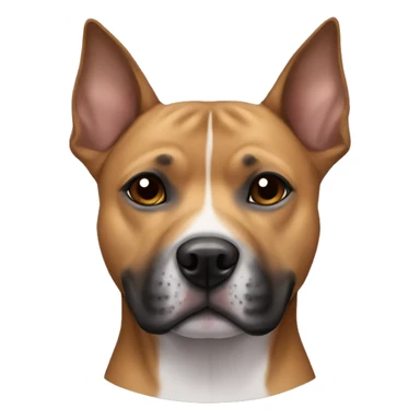 Staffy with light brown fur and pointy ears and a dark muzzle  sticker