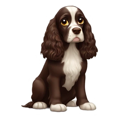 chocolate Russian spaniel  sticker