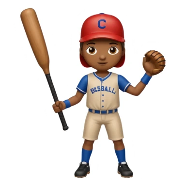 A 🪵 with a face has arms and legs holding a baseball bat  sticker