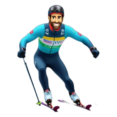 Martin Fourcade crosse country skiing sticker