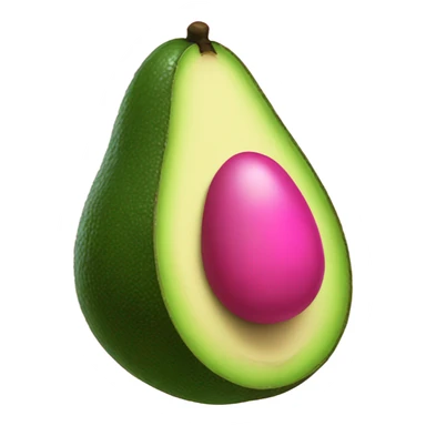 Hot pink avocado with seed sticker