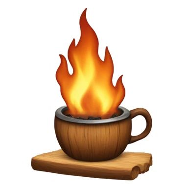 Wood fire tea emoji sticker