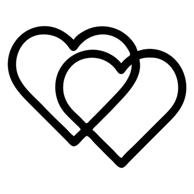 love icon, intertwined hearts, minimal line icon style sticker
