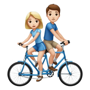 Girl and guy riding a bicycle sticker