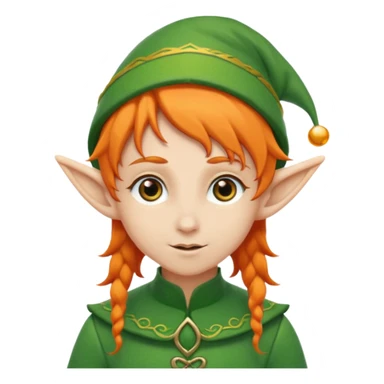 elf with orange hair and green hat sticker