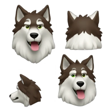 lobo como campera roja, pelo lacio y ojos verdes sticker