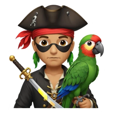 Pirata com papagaio no ombro sticker