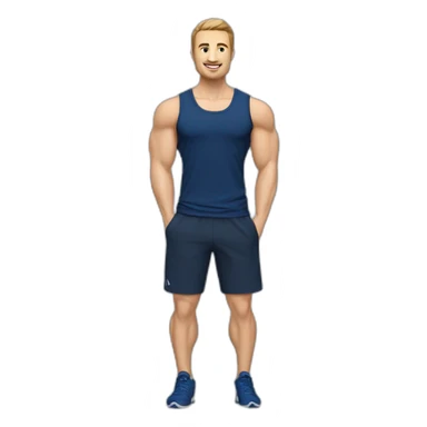 Fitnesstrainer von der Firma „DKKA“ mit dunkelblauem shirt sticker