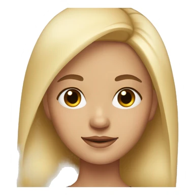 Girl with blonde hair and brown eyes with eyelashes sticker