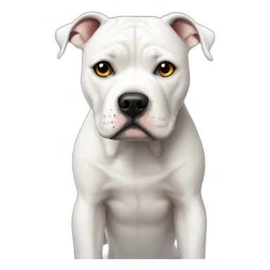 White Staffordshire Bull Terrier sad sticker