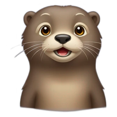Loutre sur un ours sticker
