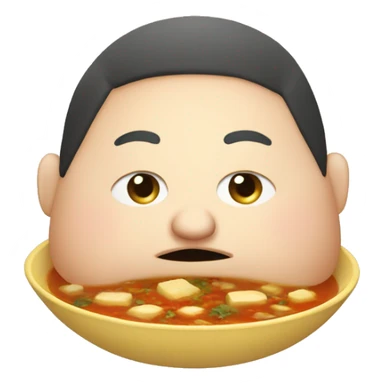 fat person eating soup sticker