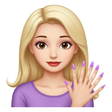 face girl with nails and cute make up  sticker