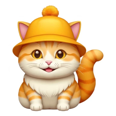 cheese cat wearing a yellow hat sticker