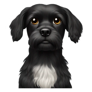 realistic dog with facial hair black maltese sticker