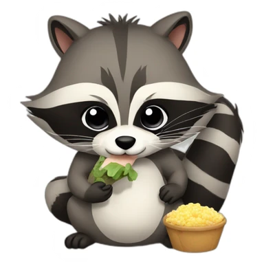 Raccoon eating bunny sticker