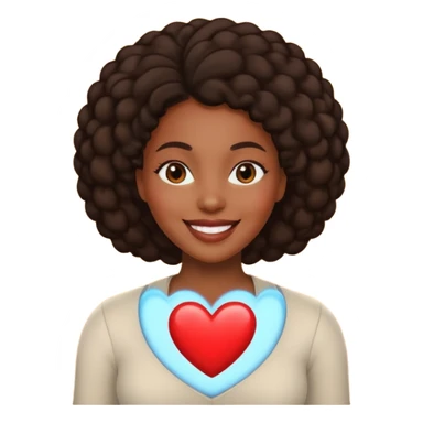 Black women with a heart sticker
