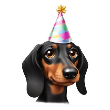Dachshund wearing party hat sticker