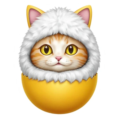 cat with egg costume sticker