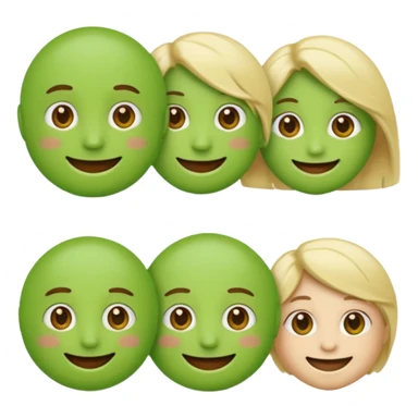 green emoji with many extensions, not jsut circle sticker