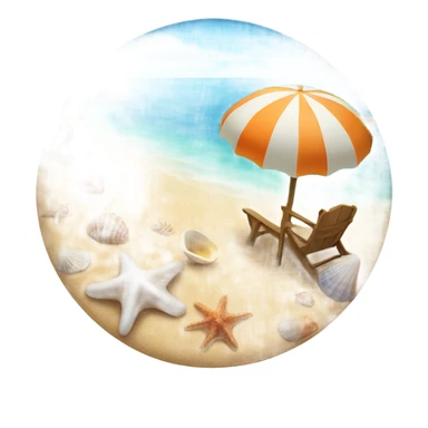 beach with shells sticker