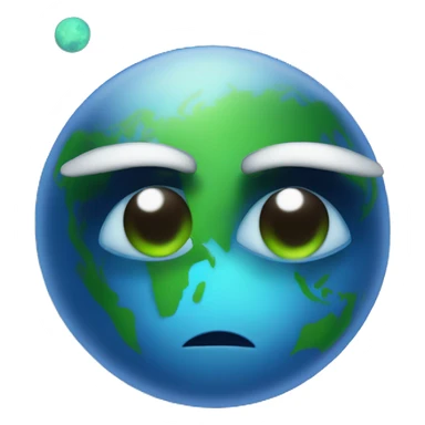 an emoji with planets in his eyes (for an environmental friendly emoji sticker