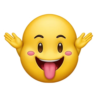 Emoji with tongue and hands to the side sticker