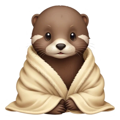Aesthetic otter in a cream colored blanket sticker