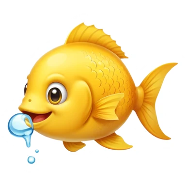 A cute cartoon fish with a funny peeing expression sticker