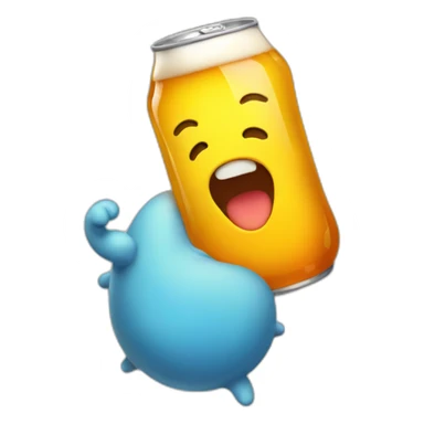 blob emoji holding beer sticker