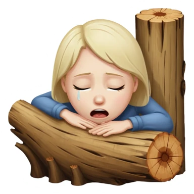 Crying sucking a log sticker