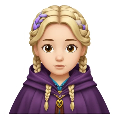 girlwith braided hair, cloak sticker