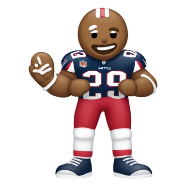 Patriots player gingerbread man sticker