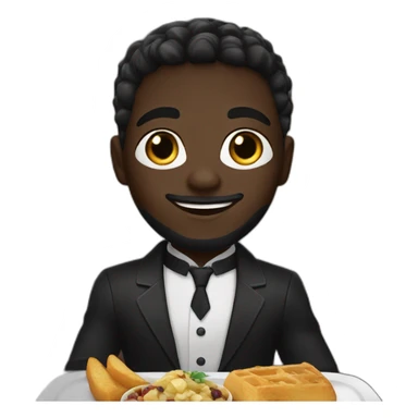 black panther character as a waiter sticker