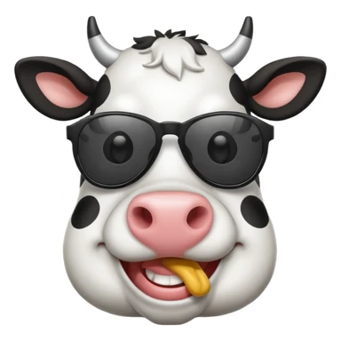 make a cow emoji wear sunglasses sticker