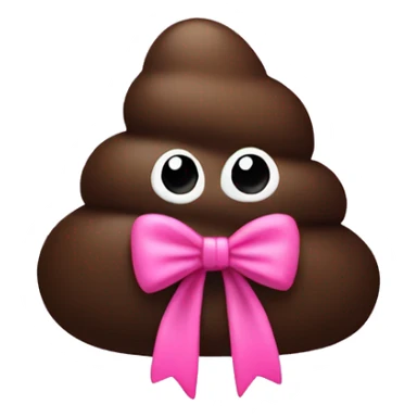 Dark brown poo with pink bow sticker