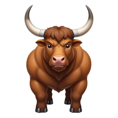 A top-down view of a strong, muscular bull standing in a natural environment. sticker