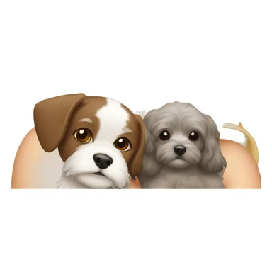 Menina com uma cachorra shitzu de laço cor clara  sticker