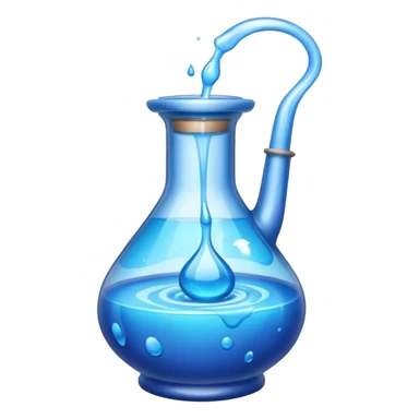 Blue potion bottle open with the liquid falling out (Upside-down with no cork) sticker