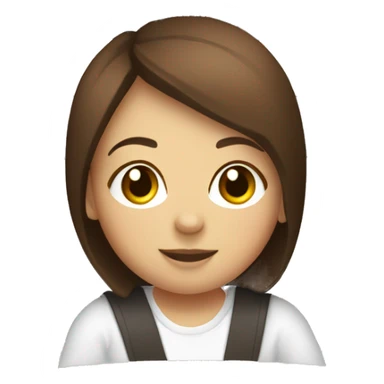 Cute girl with short brown hair sitting inside a white Subaru XV  sticker