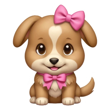 This puppy 🐶 with a pink bow, please in apple ios emoji stylem, just a head without body sticker