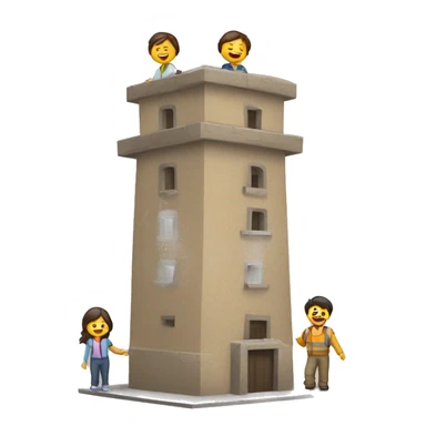 Torre humana con personas tico catalán  sticker