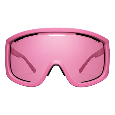 sporty pink shield visor sunglasses with thick textured frame, rugged surface pattern, massive build, one-piece lens sticker