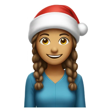 smiling girl in santa hat sticker